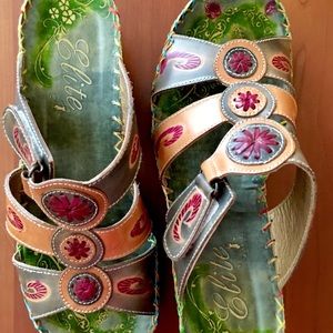 Funky, colorful sandals: Elite by Corky’s